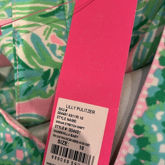 Lilly Pulitzer Vivian Stretch Shift dress Mandevilla Baby Pink Sand Paradise NWT - Picture 12 of 12